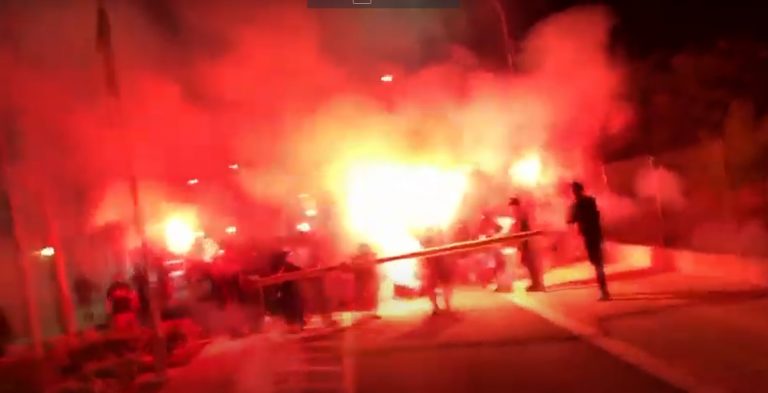 Κάηκε το σημείο διεύλευσης στην Δερύνεια προς την κατεχόμενη Κύπρο (ΒΙΝΤΕΟ)