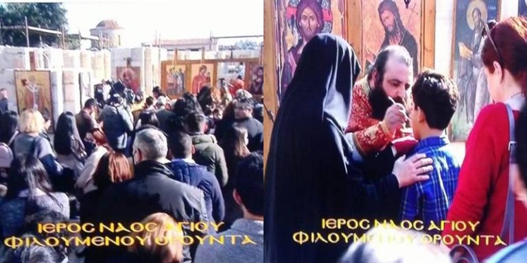 Με προστάτη τον Άγιο Φιλούμενο – Πιστοί αγνοούν τα μέτρα της πανδημίας στην Κύπρο (ΦΩΤΟ)